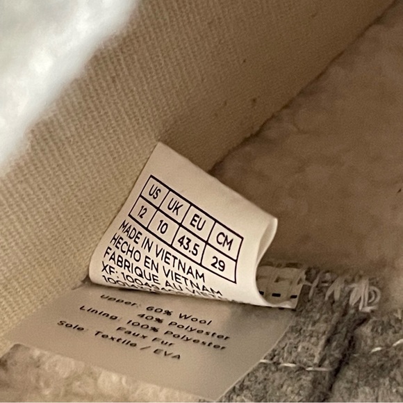 Toms Alpargata Grey Felt Slip-On Casual Shoes with Faux Shearling 12 NEW - Picture 3 of 6